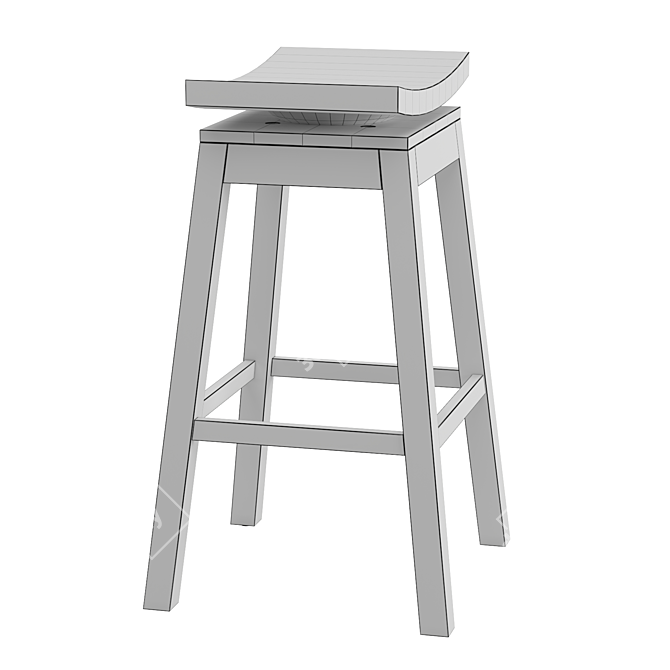 Swivel Saddle Bar Stool 3D model image 5