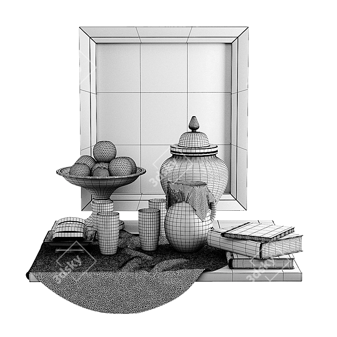 Sleek Dekor Breakfast Set 3D model image 3