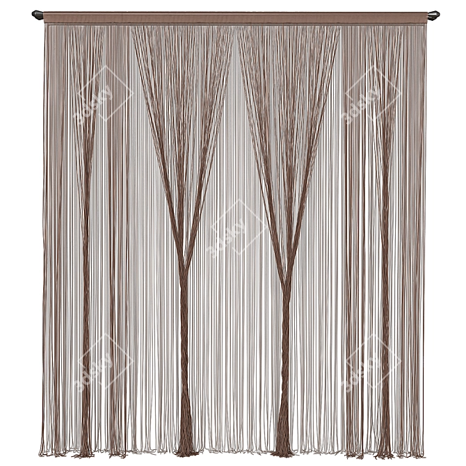 Elegant Lace Curtains 3D model image 1