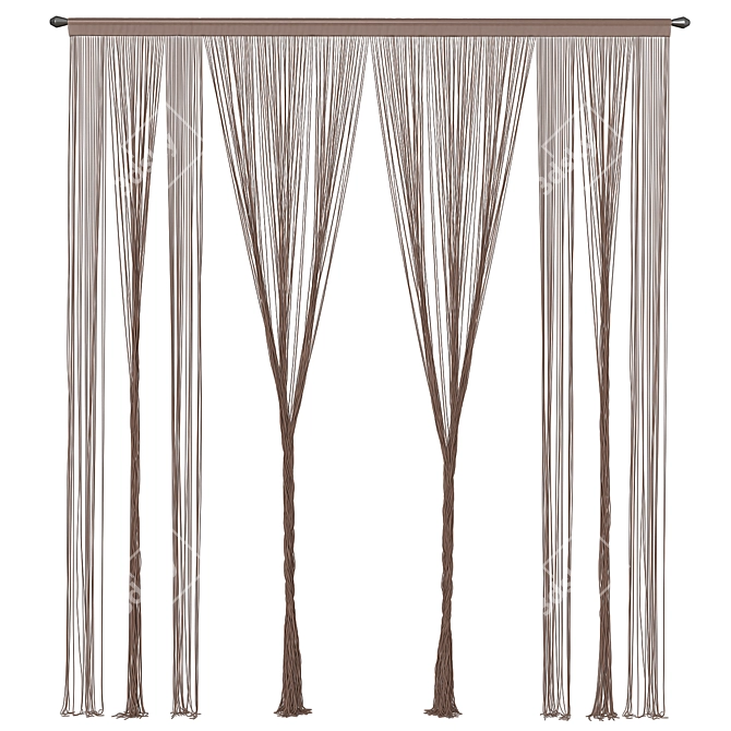 Elegant Lace Curtains 3D model image 3