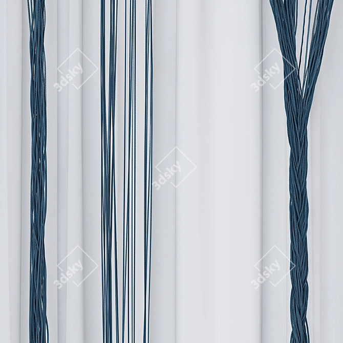 Elegant Lace Curtains 3D model image 5