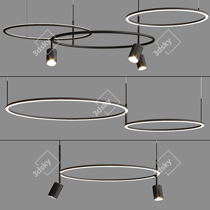 AROS Pendant Lamp Collection: Modern LED Lighting 3D model image 2