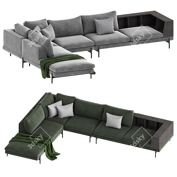 Italian L-shape Sofa by Kim Ditre 3D model image 1