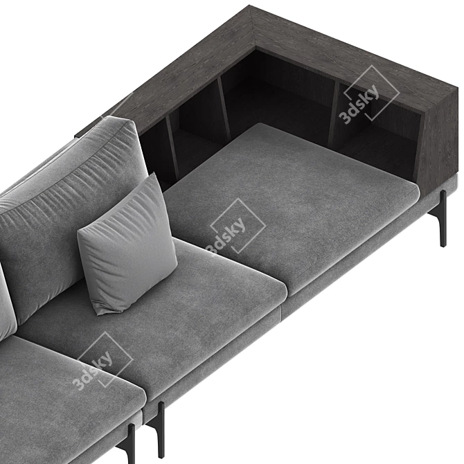 Italian L-shape Sofa by Kim Ditre 3D model image 6