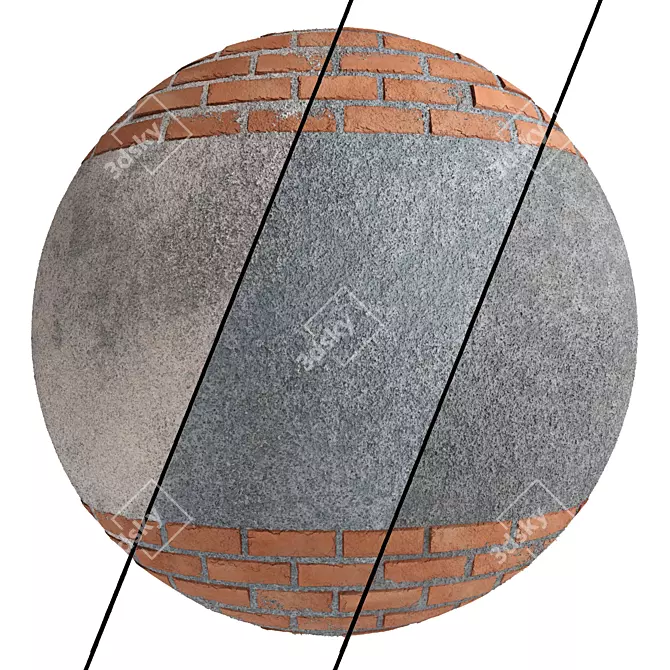 PBR Cement Wall Materials: 3 Colors, 4k 3D model image 1