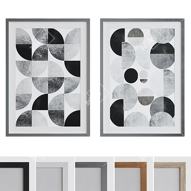 Modern Abstract Picture Frame Set 3D model image 1