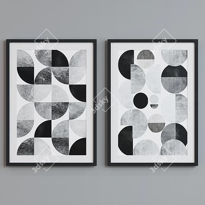 Modern Abstract Picture Frame Set 3D model image 2