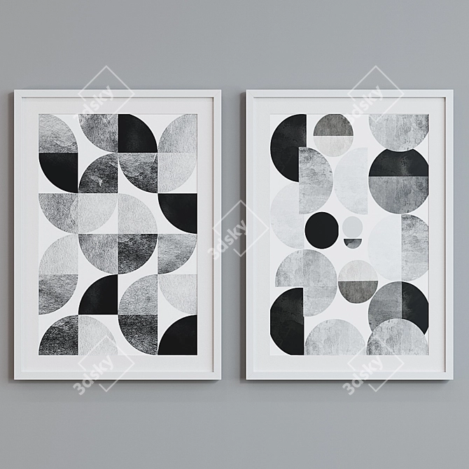 Modern Abstract Picture Frame Set 3D model image 3