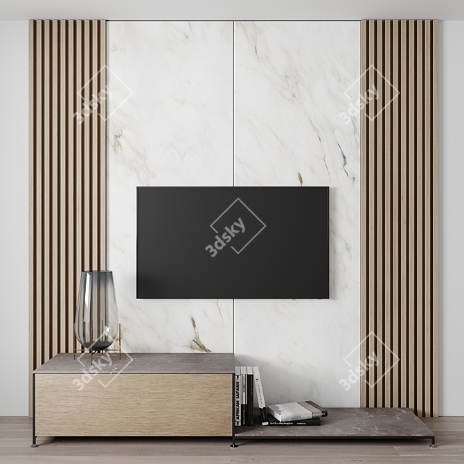 Modern De Padova RIG TV Wall 3D model image 2