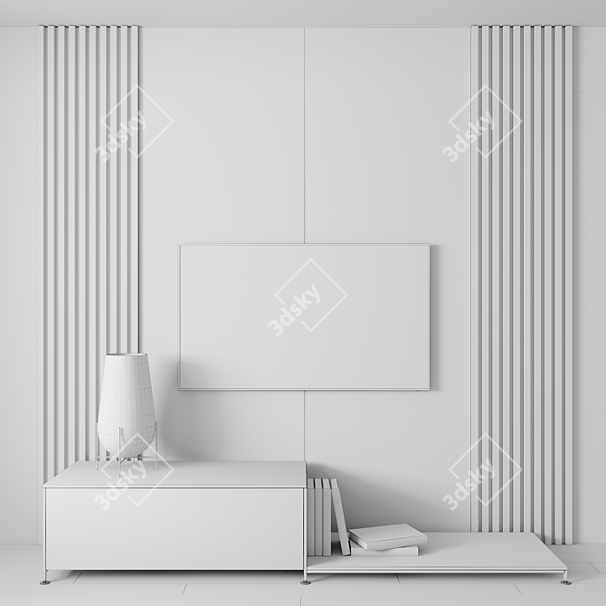 Modern De Padova RIG TV Wall 3D model image 3