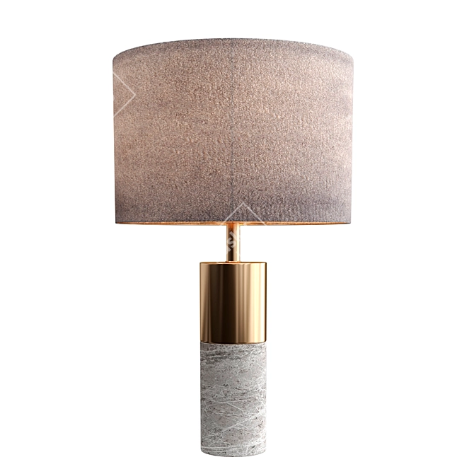 Retro Mod Metal & Marble Lamp 3D model image 4