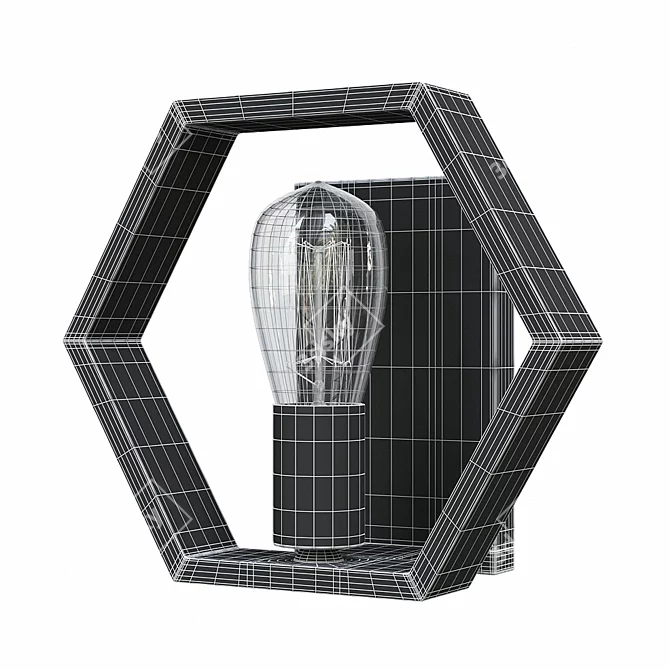 Modern Hexagon Sconce: Contemporary Elegance Illuminated 3D model image 3