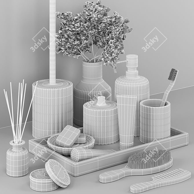 Modern Bathroom Set: Stylish and Functional 3D model image 4