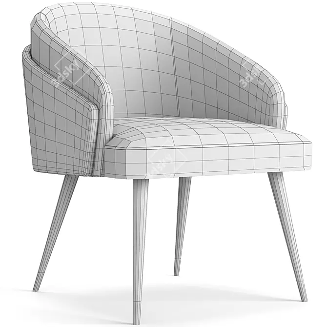 Sleek Modern Dining Chair 3D model image 4