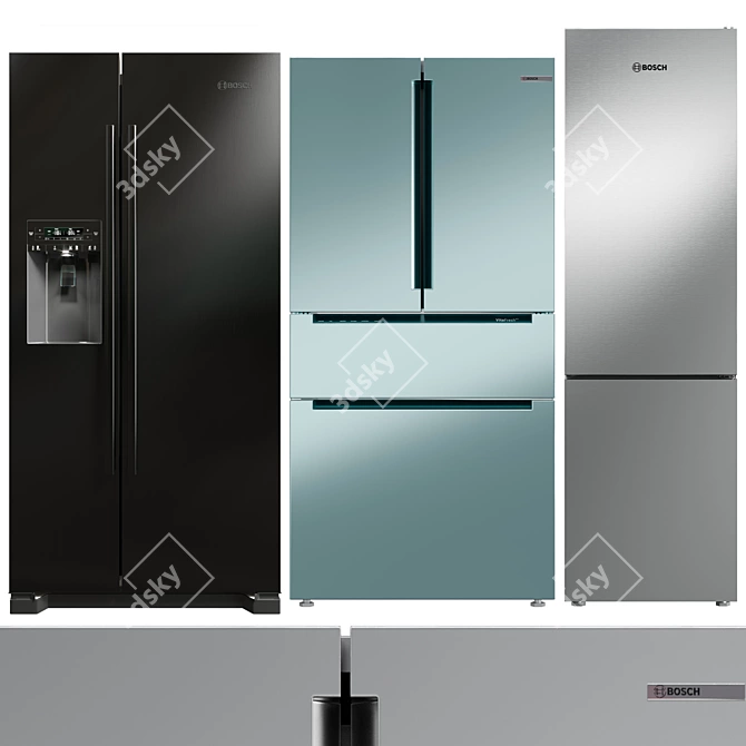 Bosch Collection Fridge Set 3D model image 1