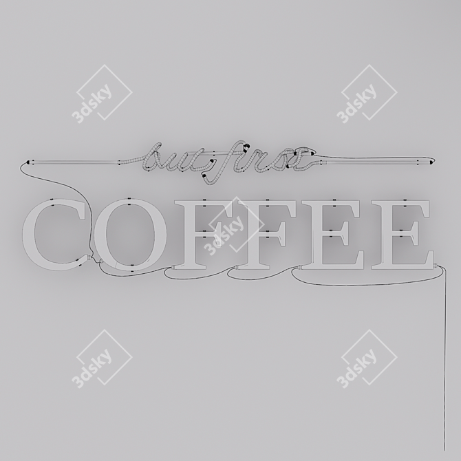 Colorful Neon Coffee Sign 3D model image 4