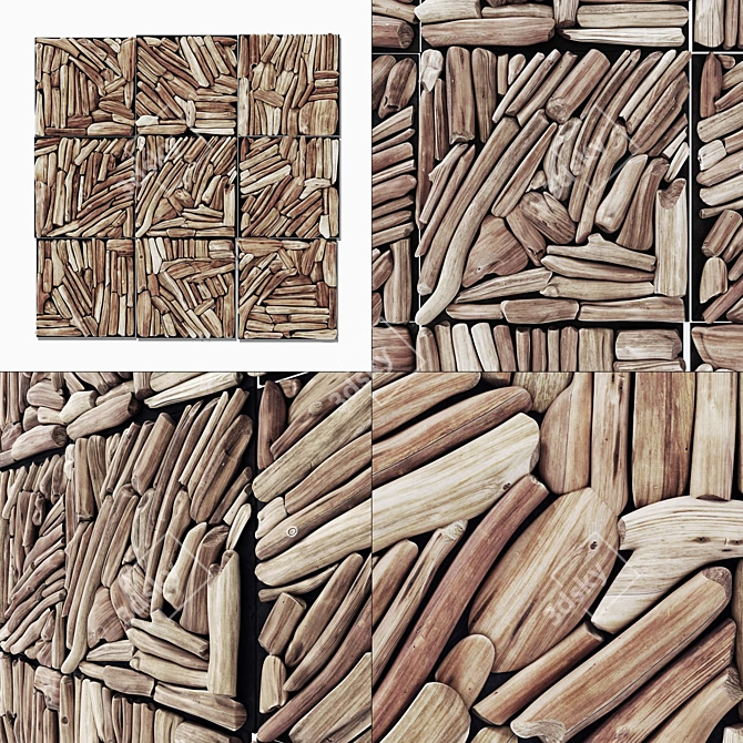 Splintered Panel Branch - High Texture Detail 3D model image 1