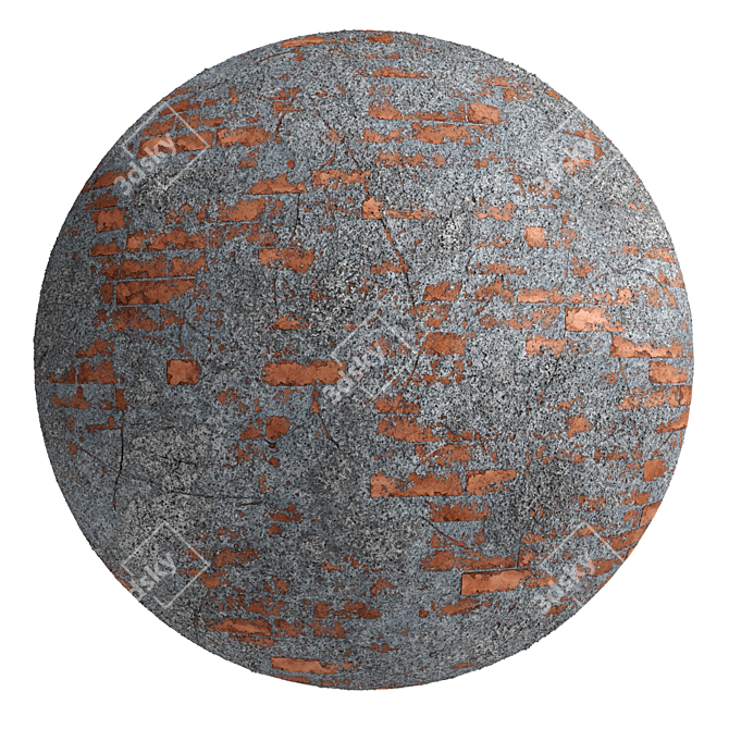 Versatile PBR Cement Wall Materials 3D model image 3