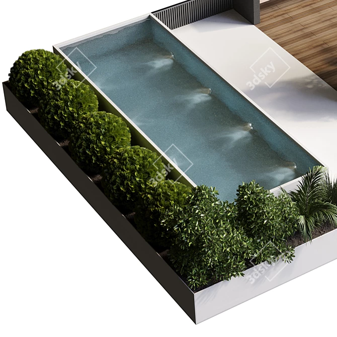 Outdoor Oasis: Furniture, Pool & Backyard 3D model image 3