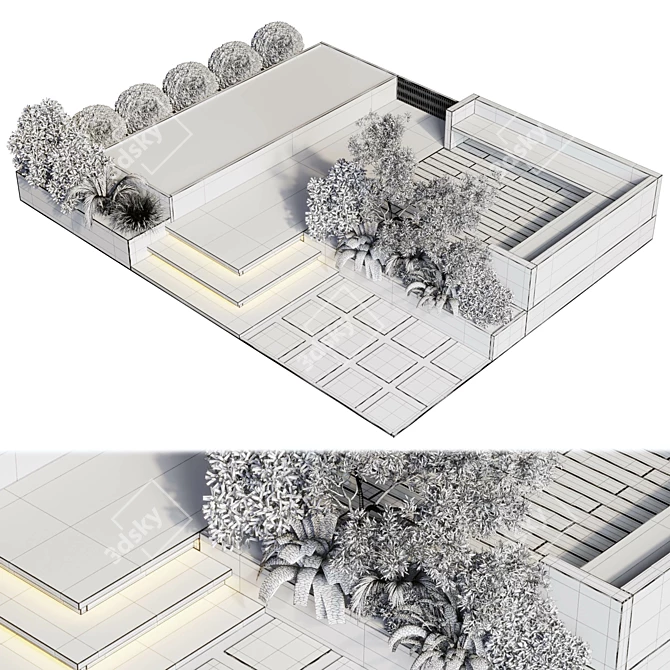 Outdoor Oasis: Furniture, Pool & Backyard 3D model image 5