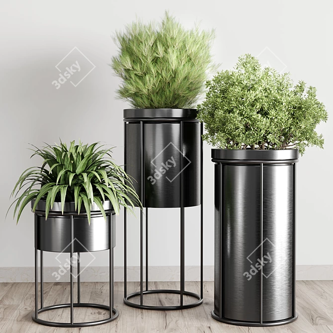 Metal Vase Plant Stand: Stylish Indoor/Outdoor Collection 3D model image 2