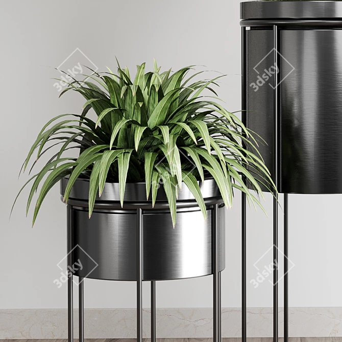Metal Vase Plant Stand: Stylish Indoor/Outdoor Collection 3D model image 3