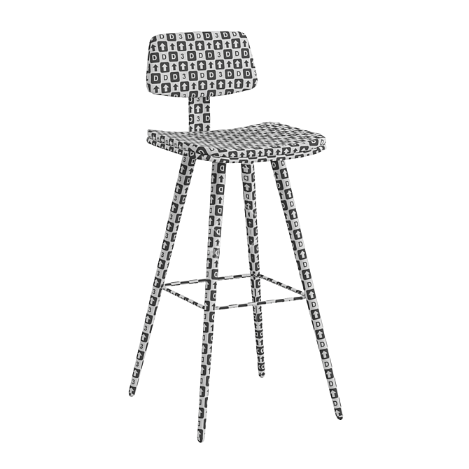 Title: Flash Furniture Leather Bar Stool 3D model image 7