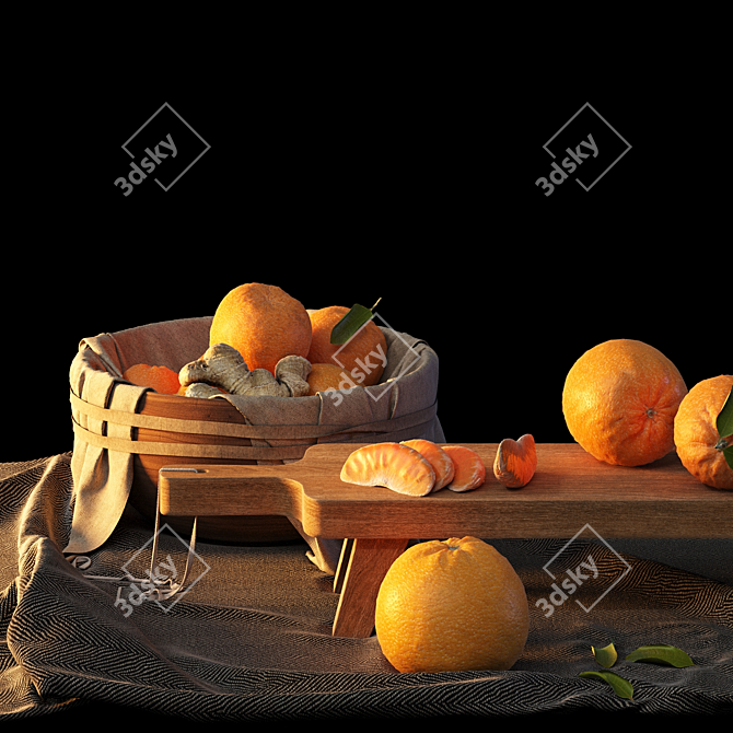 Tropical Spice Kitchen Decor Set 3D model image 3