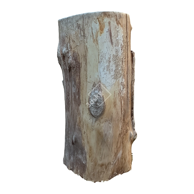 Natural Tree Trunk Sculpture 3D model image 3