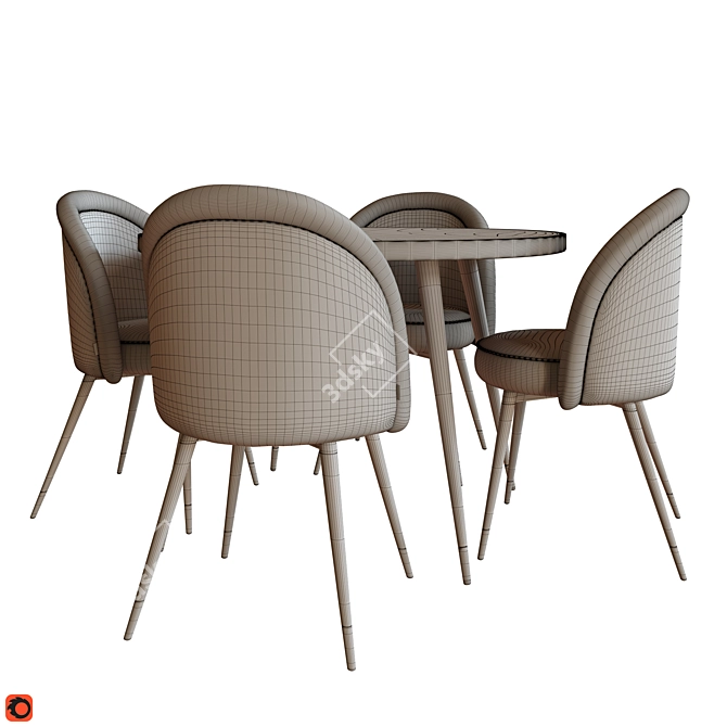 Eichholtz Chloe Set: Stylish Dining Chairs 3D model image 4
