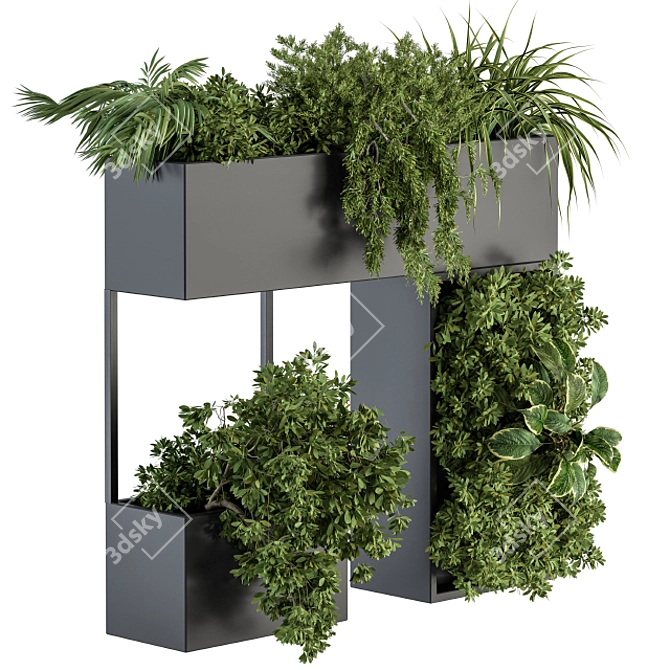 Wall-Mounted Plant Box: Bring Nature Indoors 3D model image 2