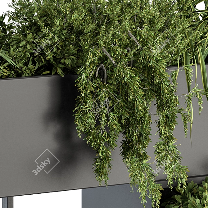 Wall-Mounted Plant Box: Bring Nature Indoors 3D model image 3