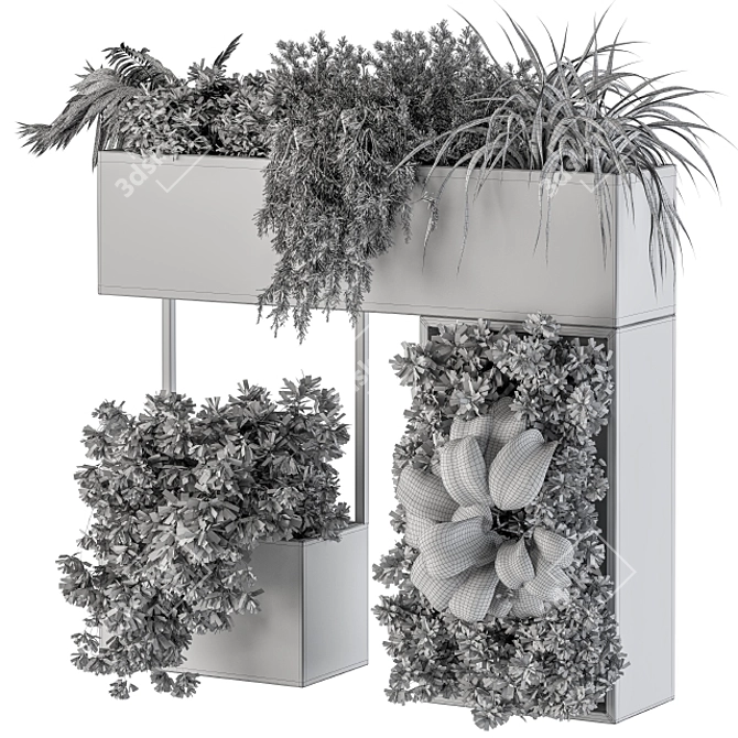 Wall-Mounted Plant Box: Bring Nature Indoors 3D model image 5
