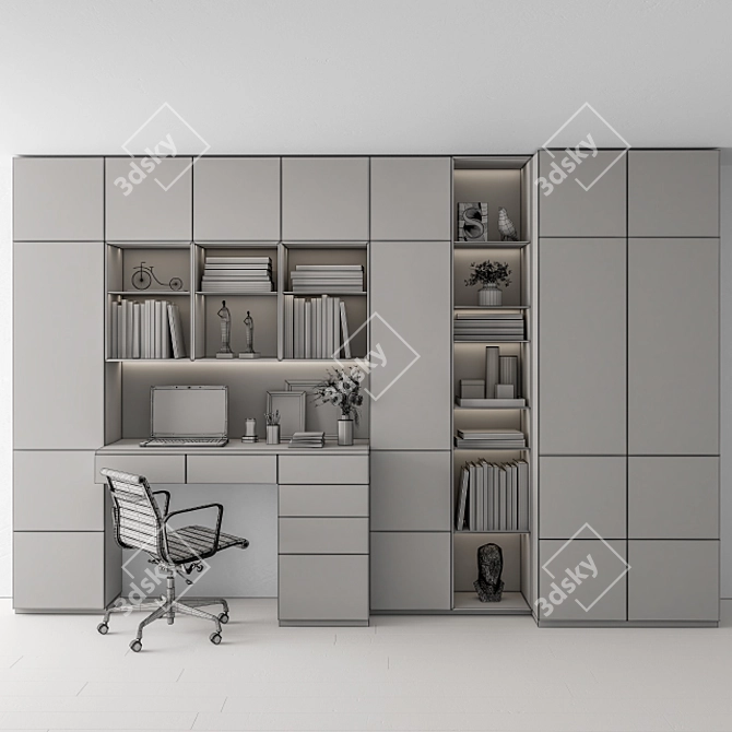 Sleek Home Office Set 3D model image 7