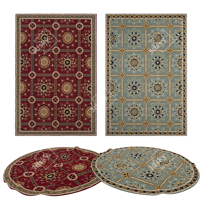 Versatile Rug Set: 8 Options 3D model image 1