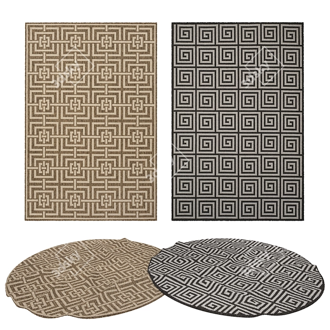 Versatile Set of 8 Rugs: No 350 3D model image 1