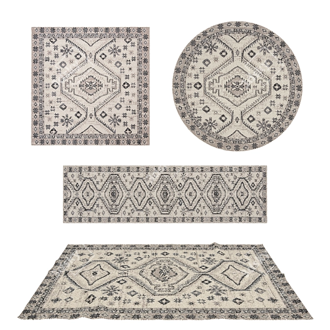 Versatile Rug Set: 8 Variations 3D model image 1