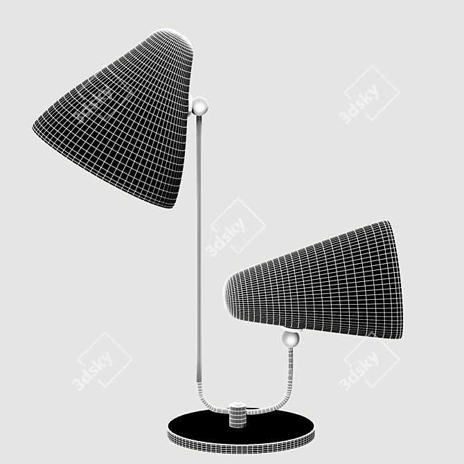 Elegant Swan Droid Table Lamp 3D model image 3
