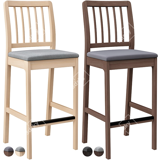 Modern Ekedalen Bar Stool 3D model image 1