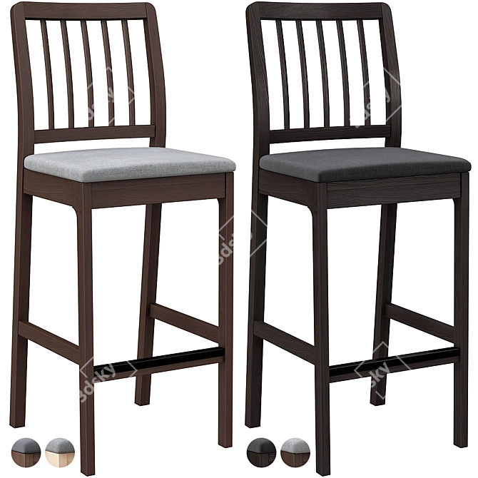 Modern Ekedalen Bar Stool 3D model image 2