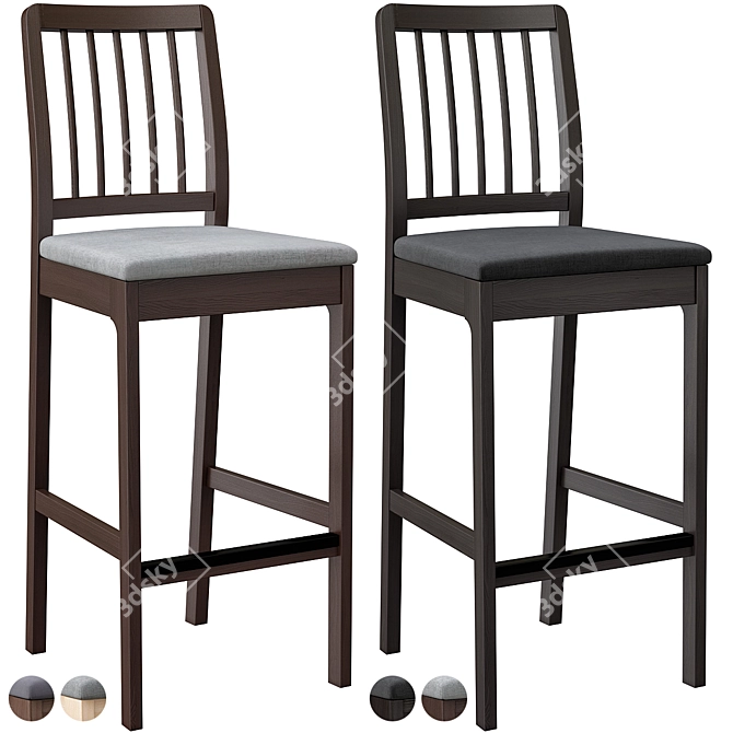 Modern Ekedalen Bar Stool 3D model image 5