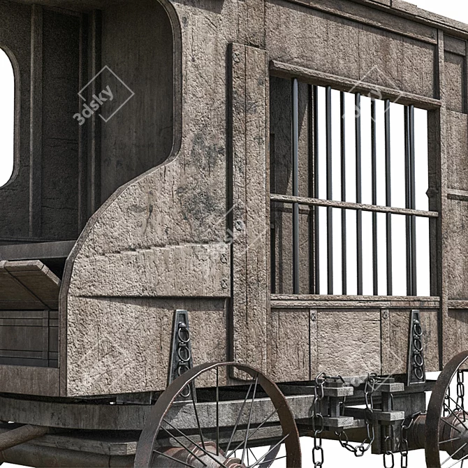 Medieval Carriage C1: Lowpoly Elegance 3D model image 6