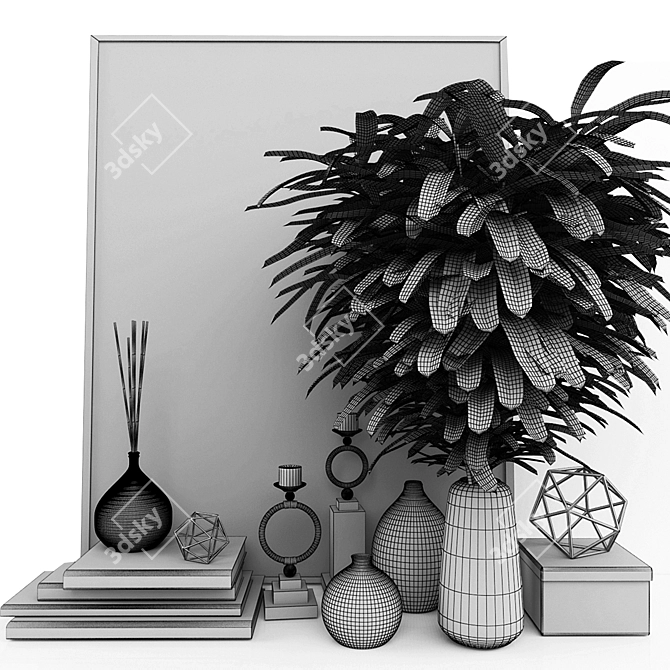 Elegant 74-Piece Decorative Set 3D model image 2