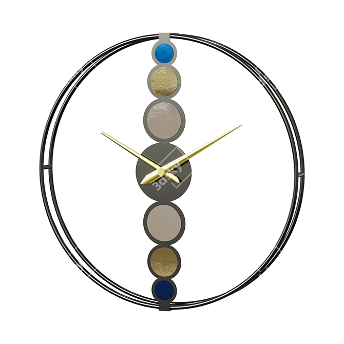 Modern Pebble Wall Clock 3D model image 2