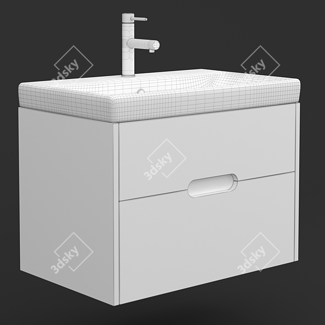 AQUATON Olivia 70 Oak Vanity 3D model image 2