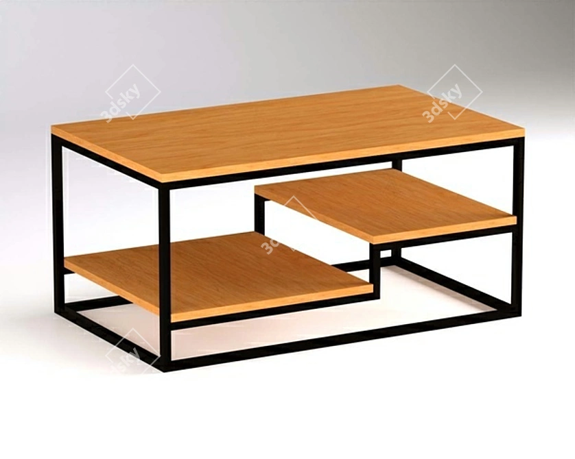 Modern 2-Shelf Mensola Table 3D model image 1