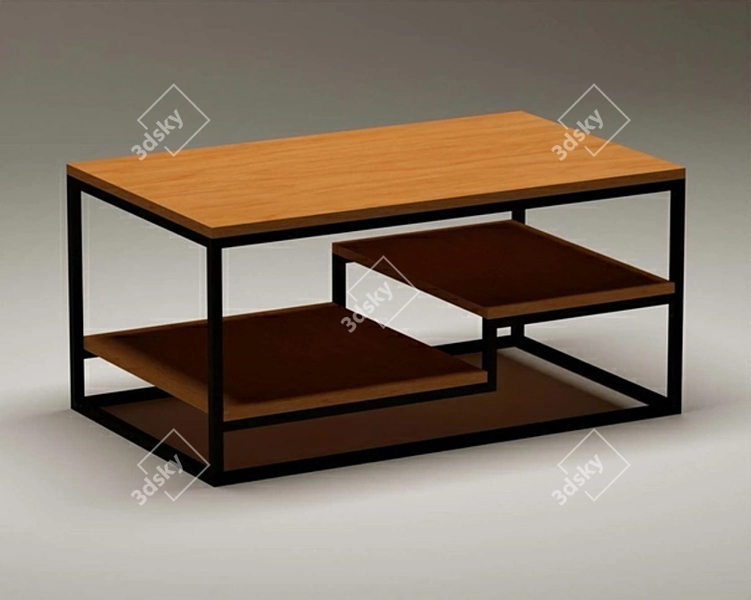 Modern 2-Shelf Mensola Table 3D model image 2