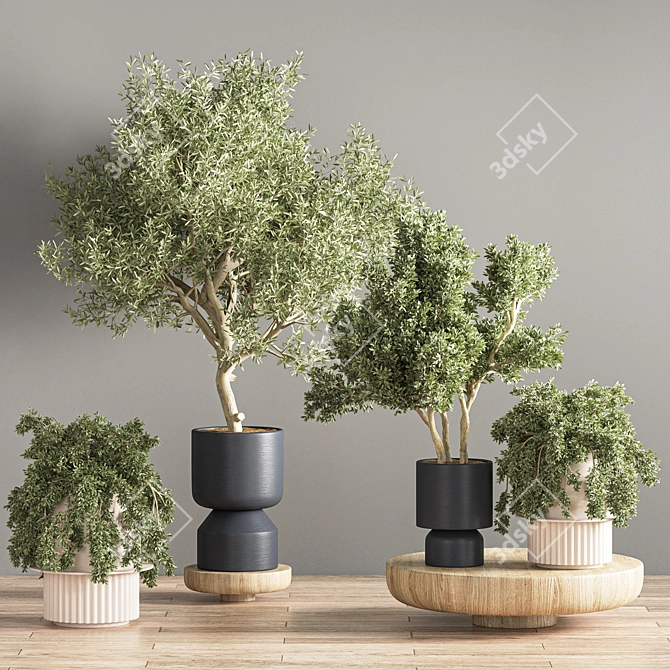 Green Oasis: 17-Piece Indoor Plant Set 3D model image 4