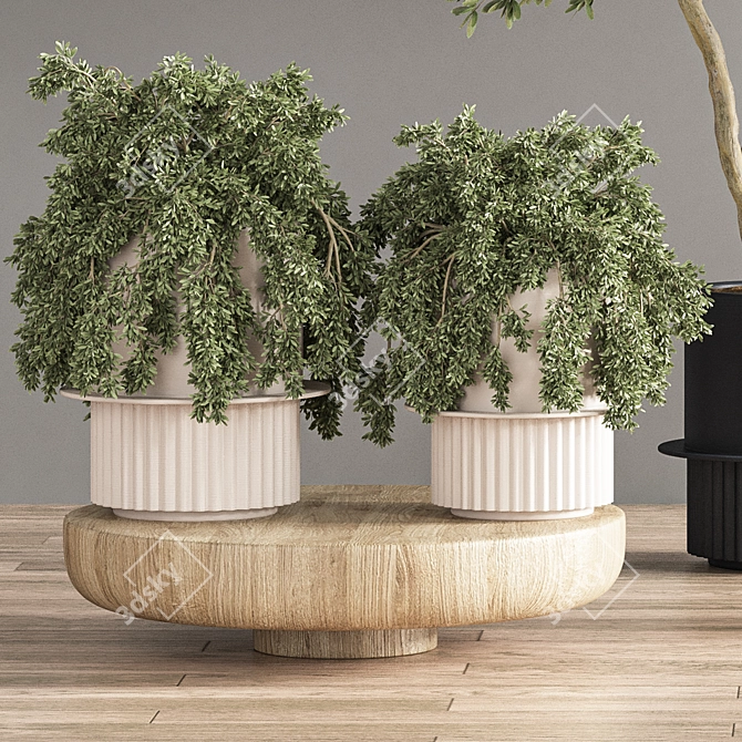 Green Oasis: 17-Piece Indoor Plant Set 3D model image 6