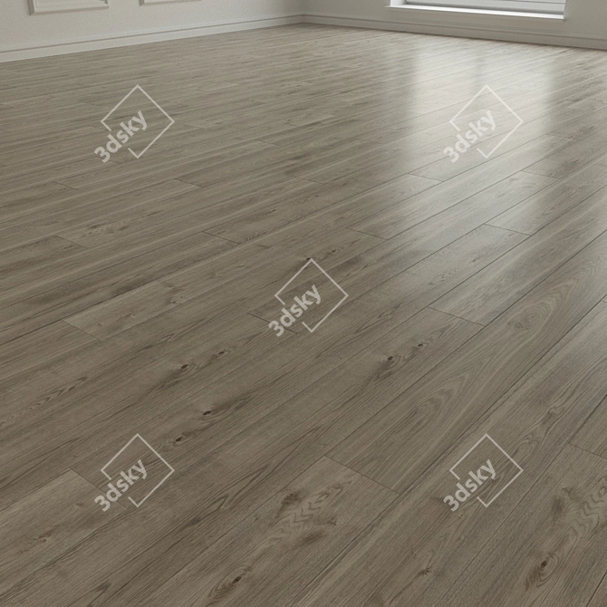 3D Wood Oak Laminate Flooring 3D model image 2